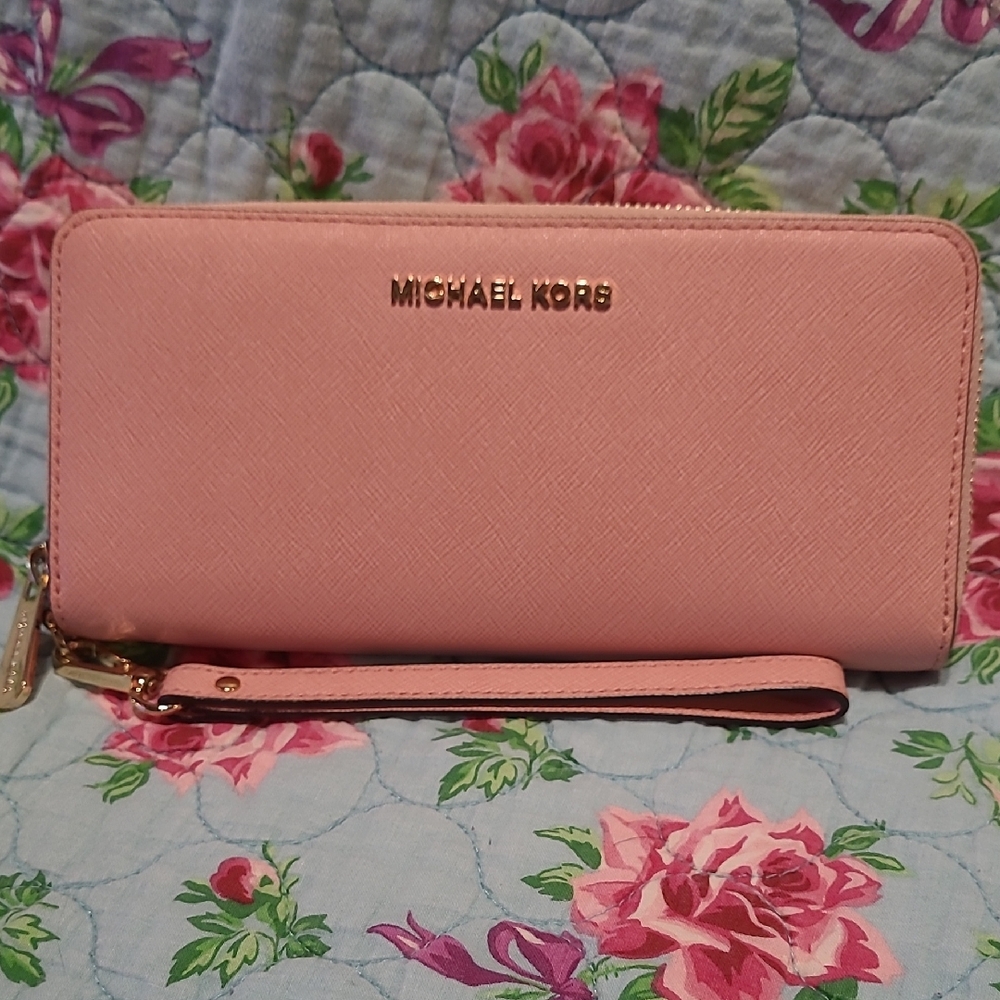 Michael Kors Pink Saffiano Leather Wallet